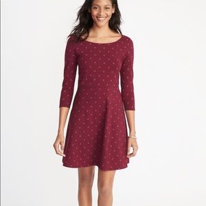 Old Navy Fit & Flare 3/4-Sleeve Jersey Dress